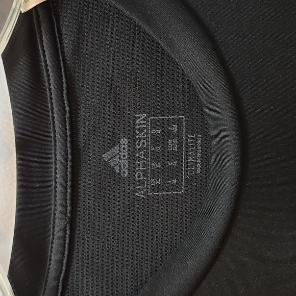 Adidas Men's Alphaskin Climalite Black Long Sleeve Tee XL - Picture 3 of 6